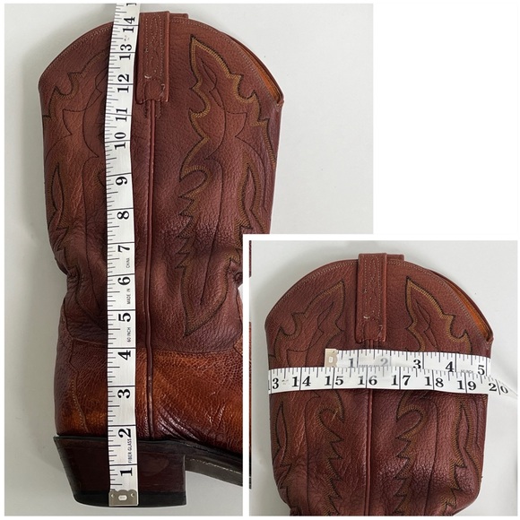 Lucchese 1883 Western Cowboy Boots Mens Brown Ostrich Leg Leather Size 9 Wide